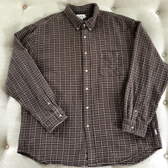 J Crew Brown Plaid Button Down Shirt XXL